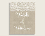 Words Of Wisdom Bridal Shower Words Of Wisdom Burlap And Lace Bridal Shower Words Of Wisdom Bridal Shower Burlap And Lace Words Of NR0BX