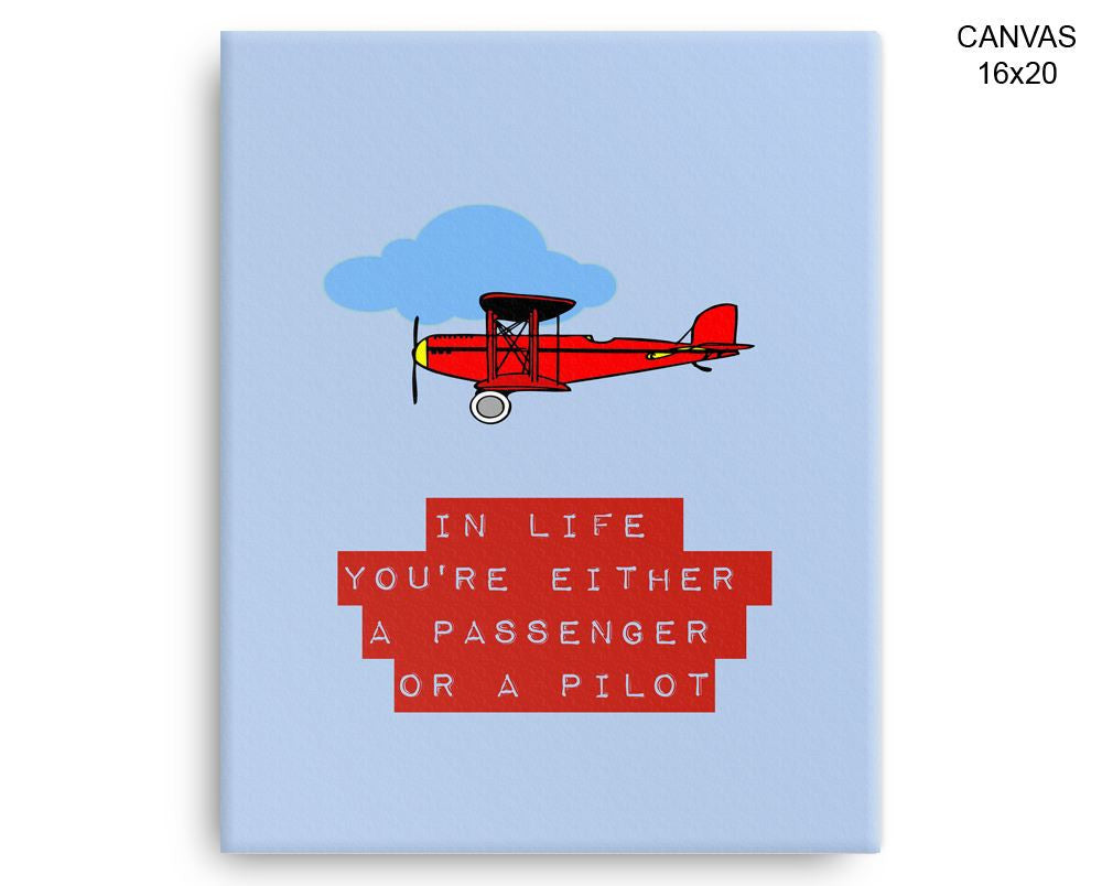 Passanger Pilot Print, Beautiful Wall Art with Frame and Canvas options available Inspirational