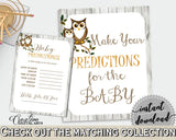 Baby Predictions Baby Shower Baby Predictions Owl Baby Shower Baby Predictions Baby Shower Owl Baby Predictions Gray Brown prints 9PUAC - Digital Product