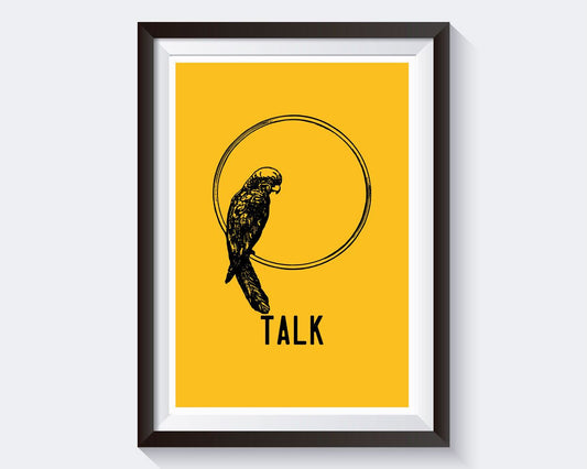 Wall Art Parrot Digital Print Talk Poster Art Parrot Wall Art Print Talk Bedroom Art Talk Bedroom Print Parrot Wall Decor Parrot animal - Digital Download