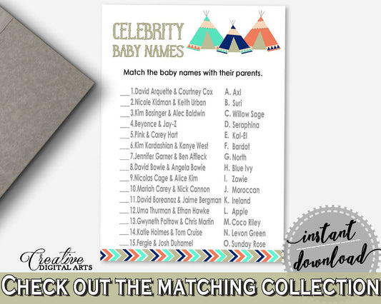 Celebrity Baby Names Baby Shower Celebrity Baby Names Tribal Teepee Baby Shower Celebrity Baby Names Baby Shower Tribal Teepee KS6AW - Digital Product