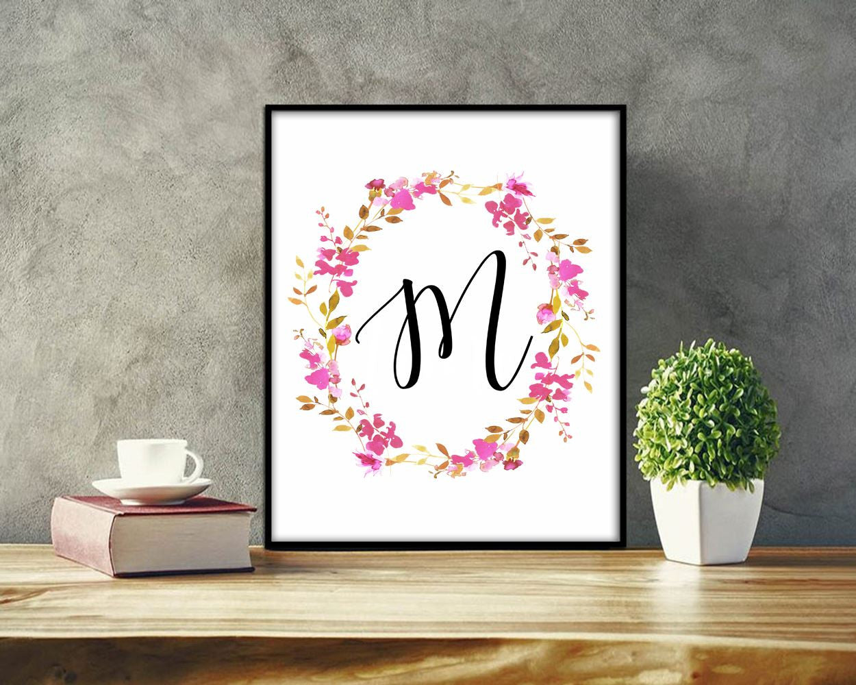 Wall Art M Initial Digital Print M Initial Poster Art M Initial Wall Art Print M Initial Letters Art M Initial Letters Print M Initial Wall - Digital Download