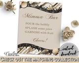 Brown And Beige Seashells And Pearls Bridal Shower Theme: Mimosa Bar Sign - garnish, necklace bridal, customizable files, prints - 65924 - Digital Product