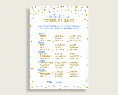 Whats In Your Purse Baby Shower Whats In Your Purse Confetti Baby Shower Whats In Your Purse Blue Gold Baby Shower Confetti Whats In cb001