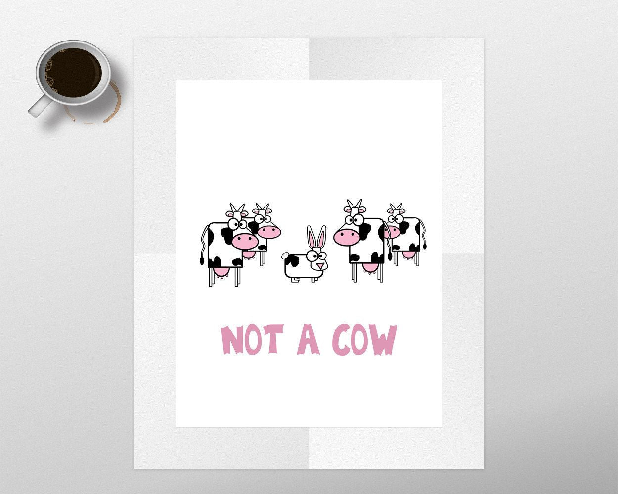 Wall Art Cow Digital Print Denial Poster Art Cow Wall Art Print Denial Office Art Denial Office Print Cow Wall Decor Cow different - Digital Download