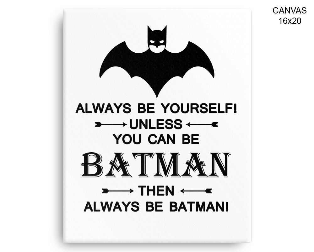 Batman Print, Beautiful Wall Art with Frame and Canvas options available Kids Decor