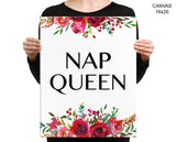 Nap Queen Print, Beautiful Wall Art with Frame and Canvas options available Bedroom Decor