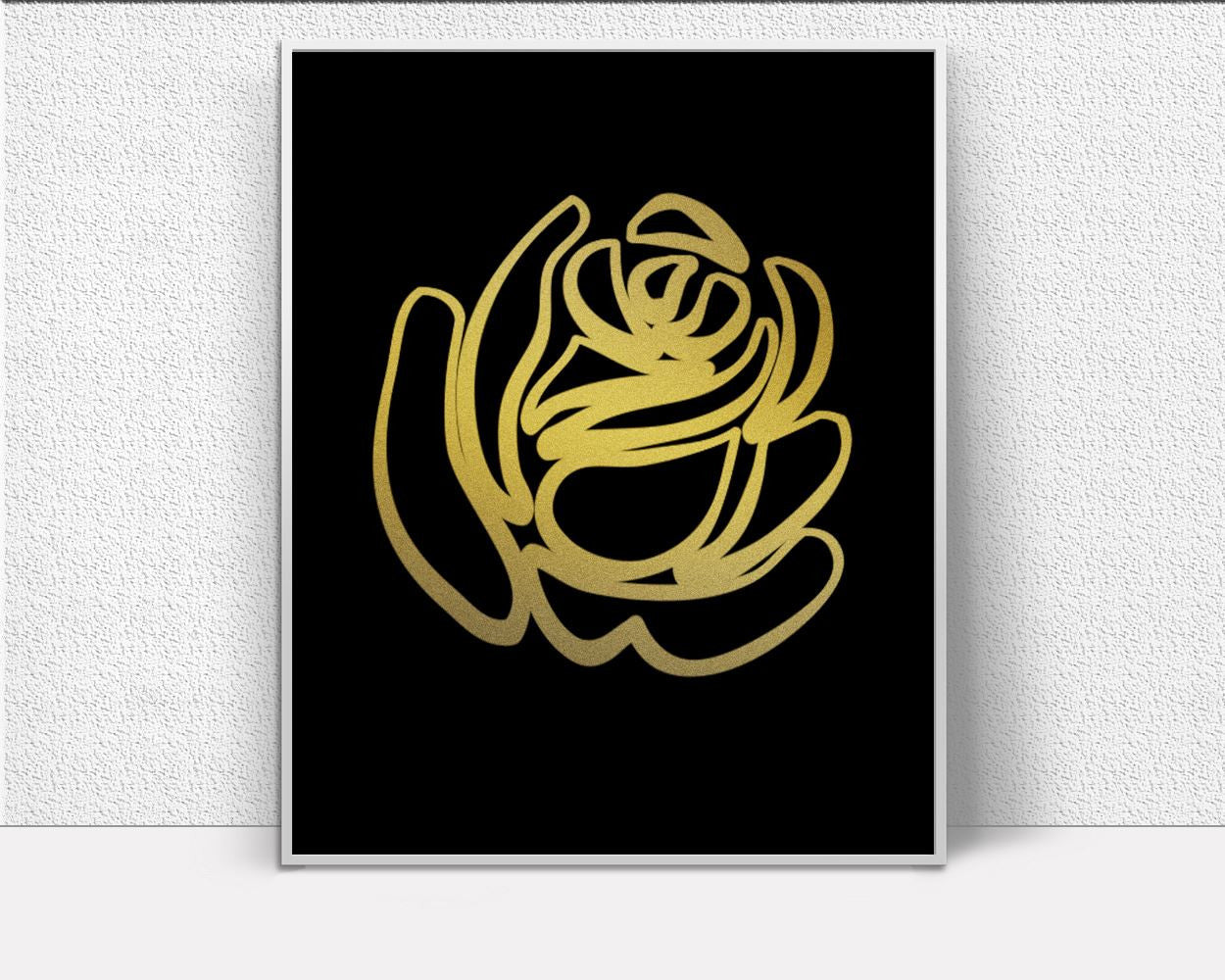 Wall Art Rose Digital Print Golden Poster Art Rose Wall Art Print Golden Fine Art Golden Fine Print Rose Wall Decor Rose Scandi Art Modern - Digital Download