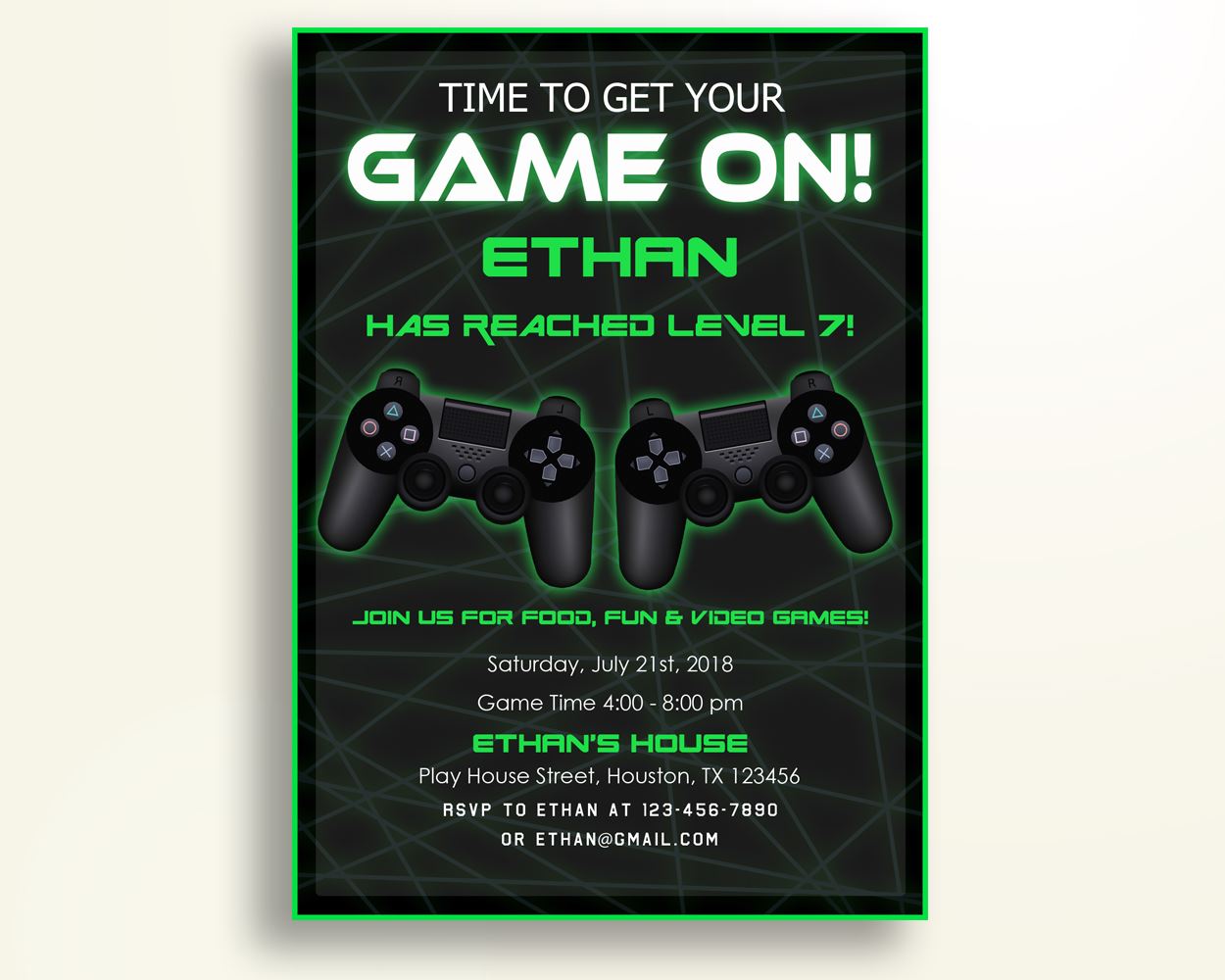 Video Game Birthday Invitation Video Game Birthday Party Invitation Video Game Birthday Party Video Game Invitation Boy Girl MXU0J - Digital Product