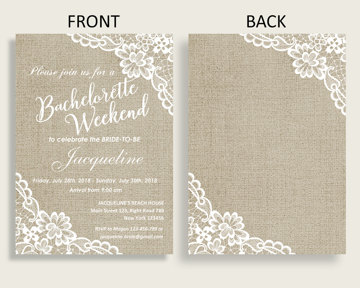 Bachelorette Weekend Invitation Bridal Shower Bachelorette Weekend Invitation Burlap And Lace Bridal Shower Bachelorette Weekend NR0BX