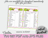 CANDY BAR baby shower game with green alligator and pink color theme, instant download - ap001