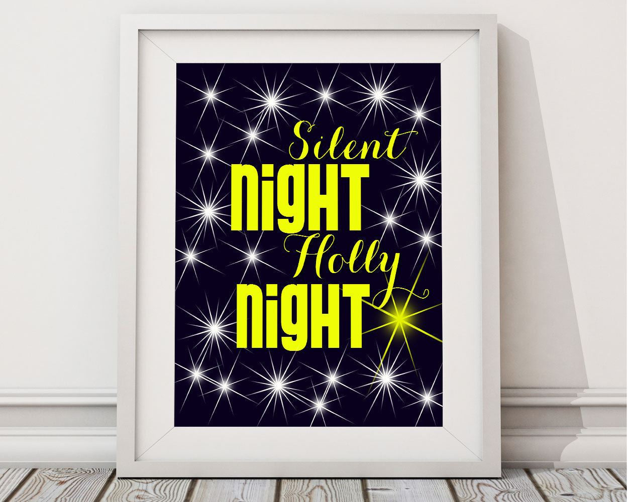 Wall Art Silent Night Holly Night Digital Print Silent Night Holly Night Poster Art Silent Night Holly Night Wall Art Print Silent Night - Digital Download