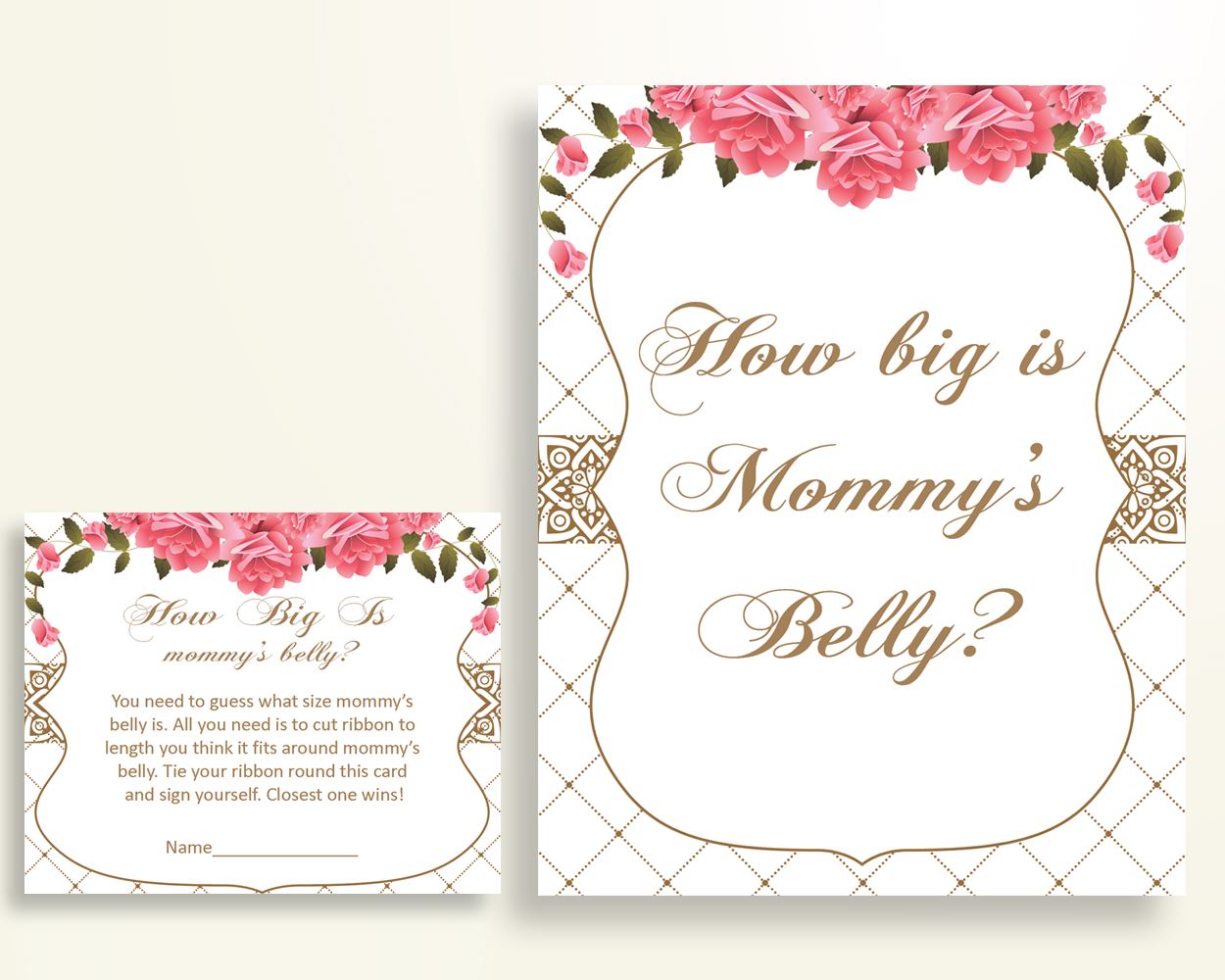 Mommy's Belly Baby Shower Mommy's Belly Roses Baby Shower Mommy's Belly Baby Shower Roses Mommy's Belly Pink White digital download U3FPX - Digital Product