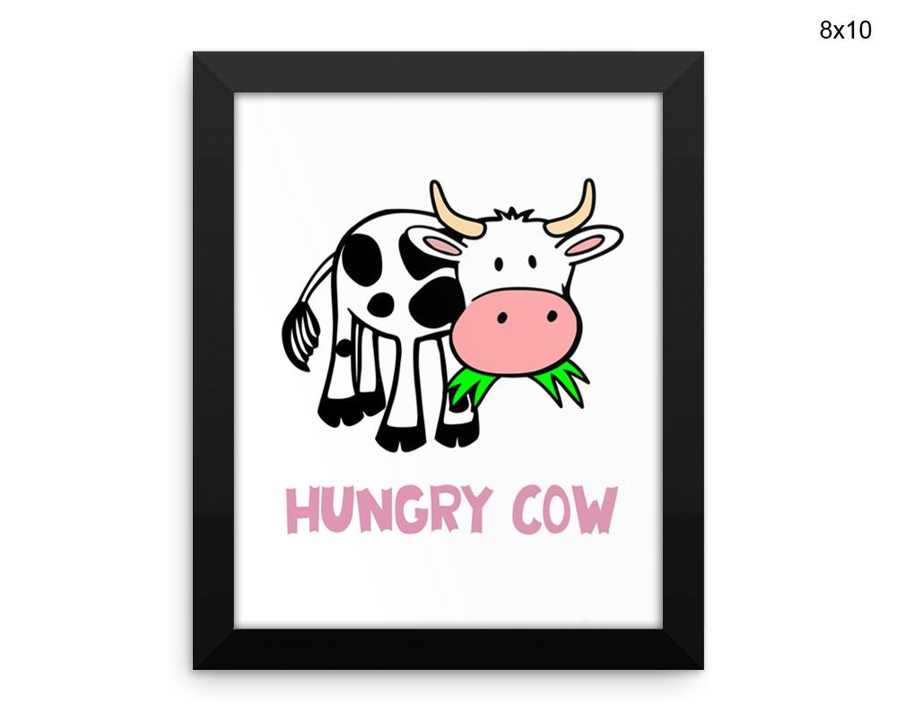 Hungry Cow Print, Beautiful Wall Art with Frame and Canvas options available Kitchen Decor