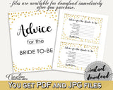 Advice Cards Bridal Shower Advice Cards Confetti Bridal Shower Advice Cards Bridal Shower Confetti Advice Cards Gold White prints CZXE5 - Digital Product