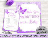 Baby Predictions Baby Shower Baby Predictions Butterfly Baby Shower Baby Predictions Baby Shower Butterfly Baby Predictions Purple 7AANK - Digital Product