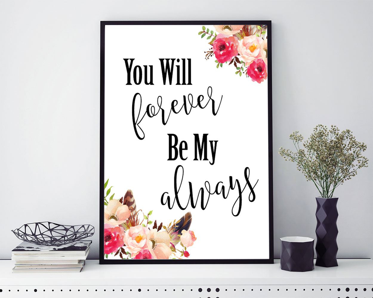 Wall Decor Always Printable Forever Prints Always Sign Forever  Printable Art Always wedding poster wedding art print wedding quote - Digital Download