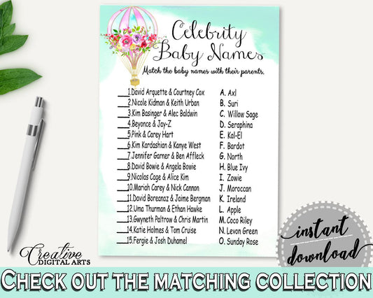 Celebrity Baby Names Baby Shower Celebrity Baby Names Hot Air Balloon Baby Shower Celebrity Baby Names Baby Shower Hot Air Balloon CSXIS - Digital Product