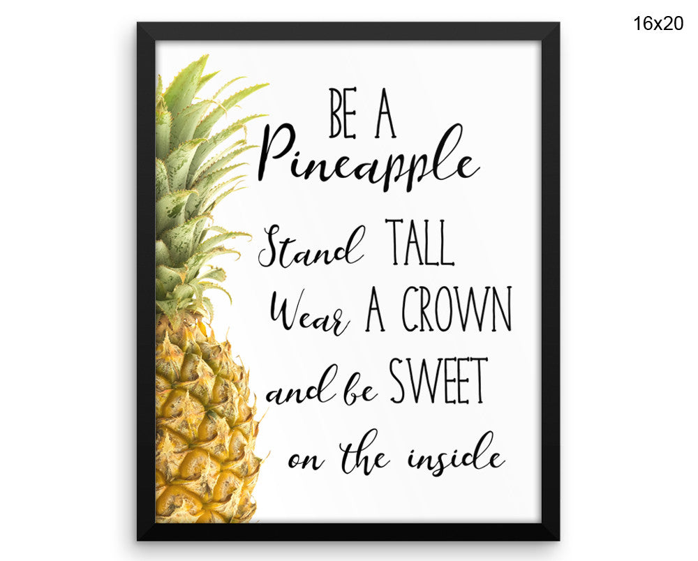 Pineapple Print, Beautiful Wall Art with Frame and Canvas options available Inspiring Decor