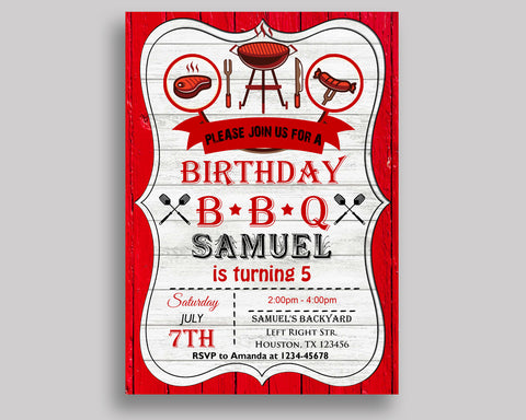 Editable Birthday Invitation Bbq Birthday Party Invitation Editable Birthday Party Bbq Invitation Boy Girl digital invite, barbecue 7JCWQ - Digital Product