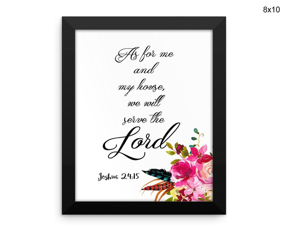 As For Me And My House Print, Beautiful Wall Art with Frame and Canvas options available Joshua