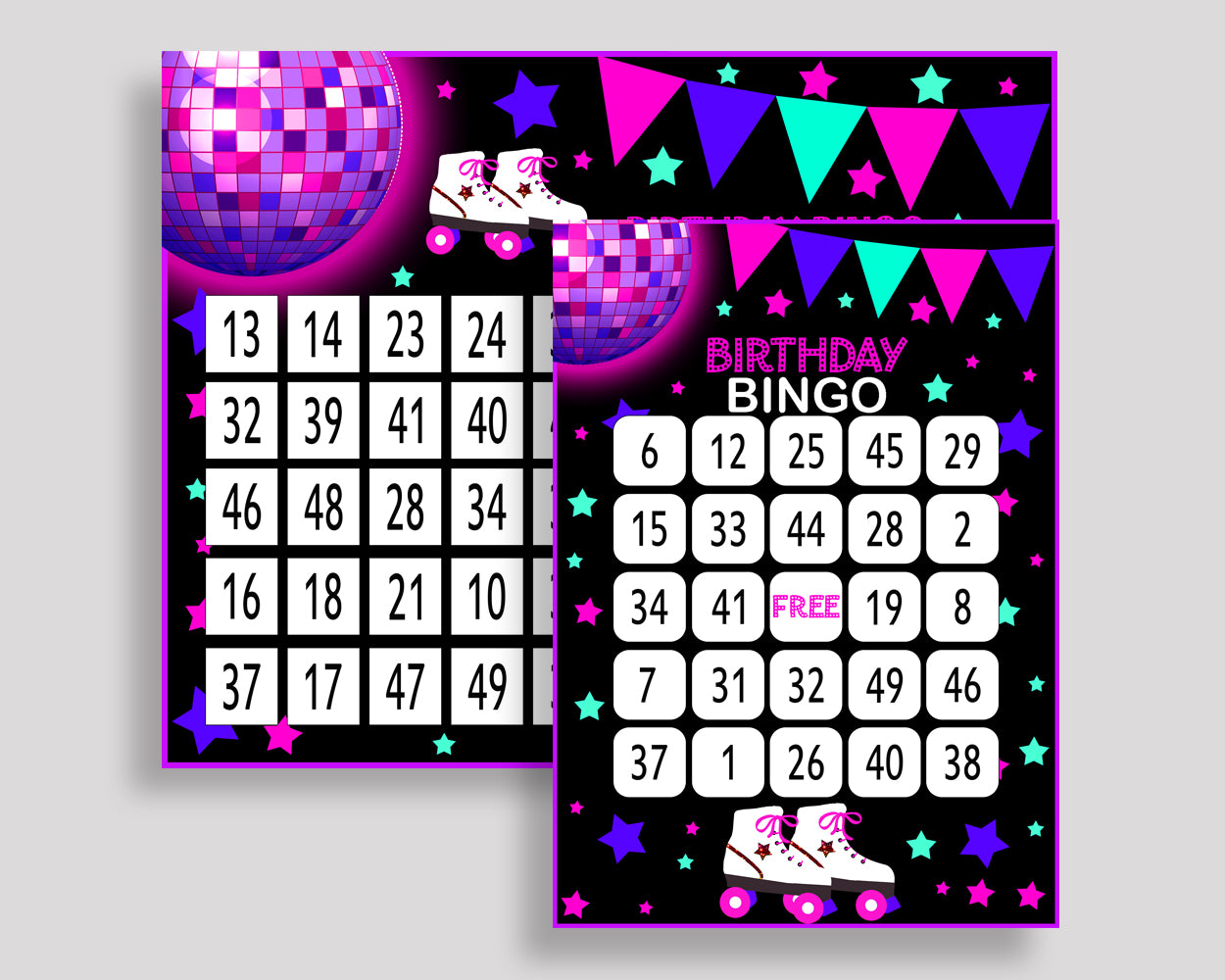 Roller Skates Bingo Cards Roller Skates Birthday Game Roller Skates Bingo Prefilled Pink Black Birthday Bingo Girl 8NAK7