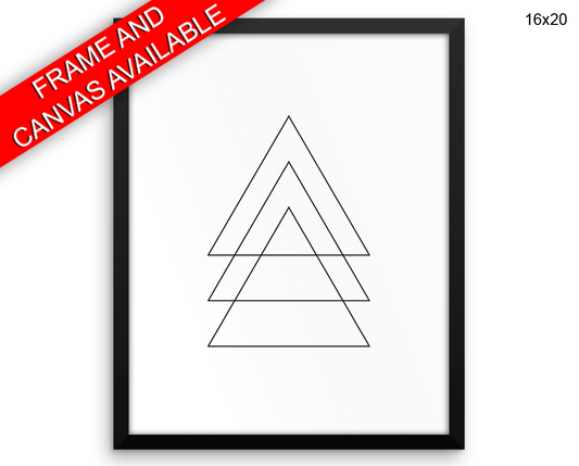 Triangle Geometry Print, Beautiful Wall Art with Frame and Canvas options available  Decor