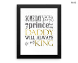 Daddy Print, Beautiful Wall Art with Frame and Canvas options available Father Decor