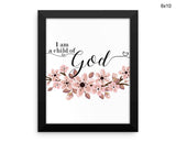 Child Of God Print, Beautiful Wall Art with Frame and Canvas options available Faithful Decor