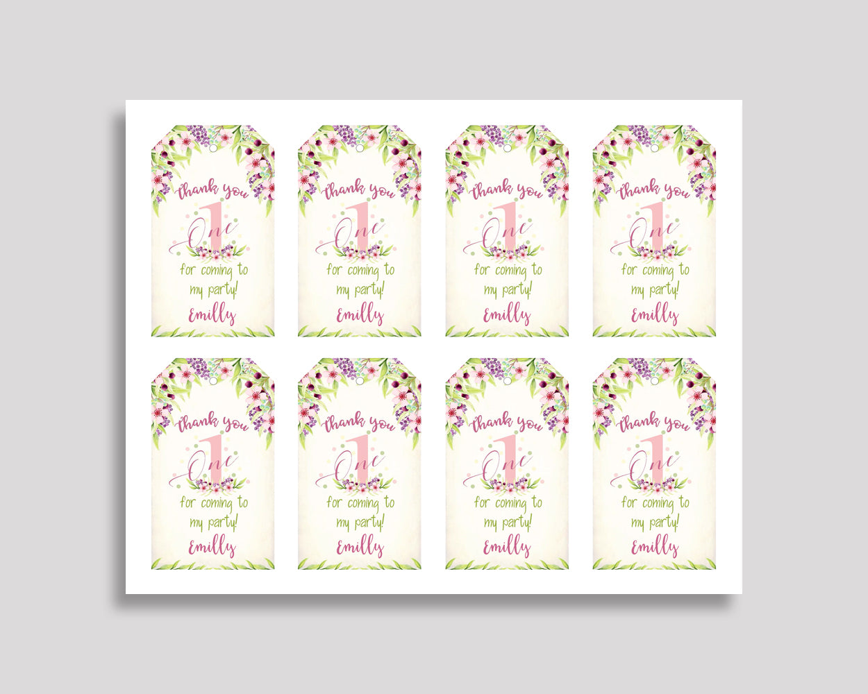 First Gift Favor Tags Pink Green Birthday Favor Tags First Gift Tags First Party Gift Tags Girl KAF9O