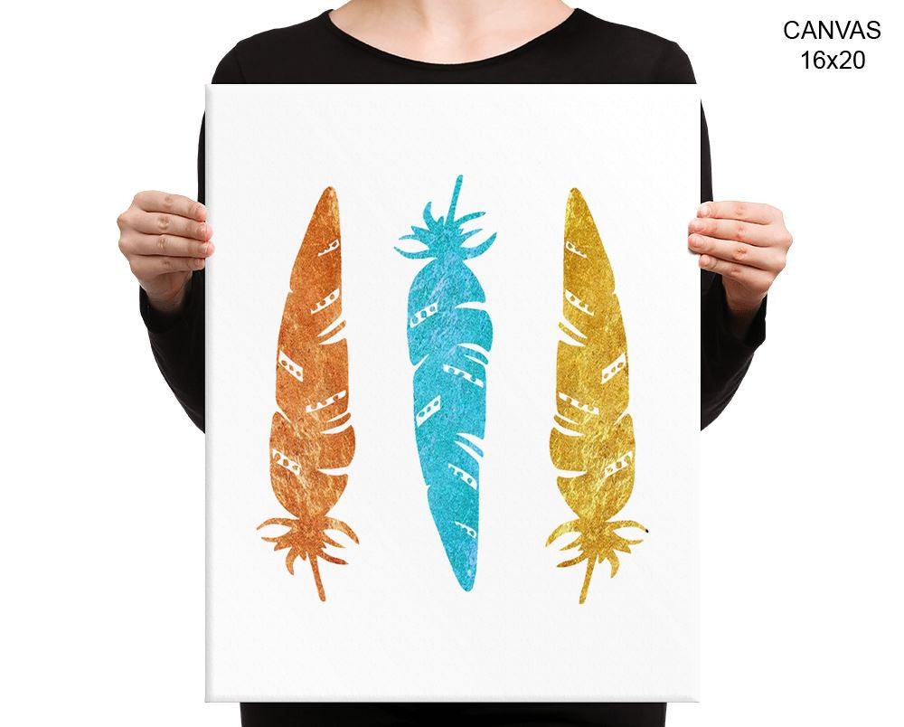 Tribal Feathers Print, Beautiful Wall Art with Frame and Canvas options available Minimalist Decor