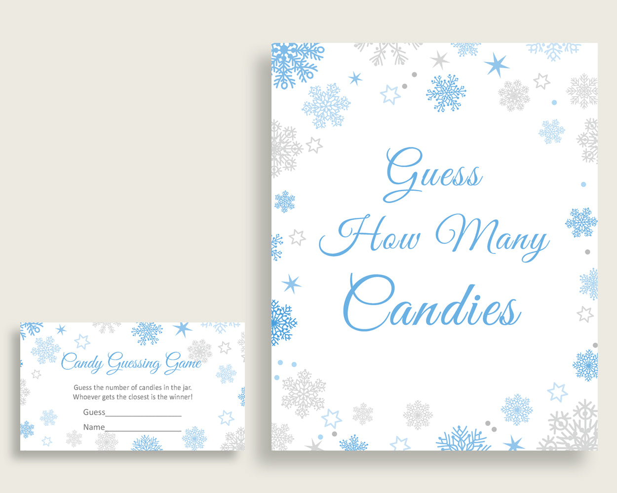 Candy Guessing Baby Shower Candy Guessing Snowflake Baby Shower Candy Guessing Blue Gray Baby Shower Snowflake Candy Guessing prints NL77H