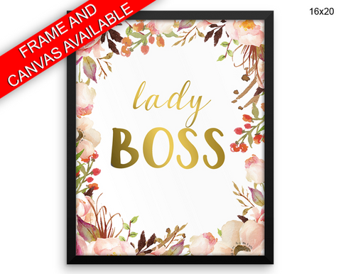 Lady Boss Print, Beautiful Wall Art with Frame and Canvas options available Office Decor