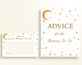 Advice Cards Baby Shower Advice Cards Stars Baby Shower Advice Cards Baby Shower Stars Advice Cards Gold White party decor pdf jpg RKA6V - Digital Product