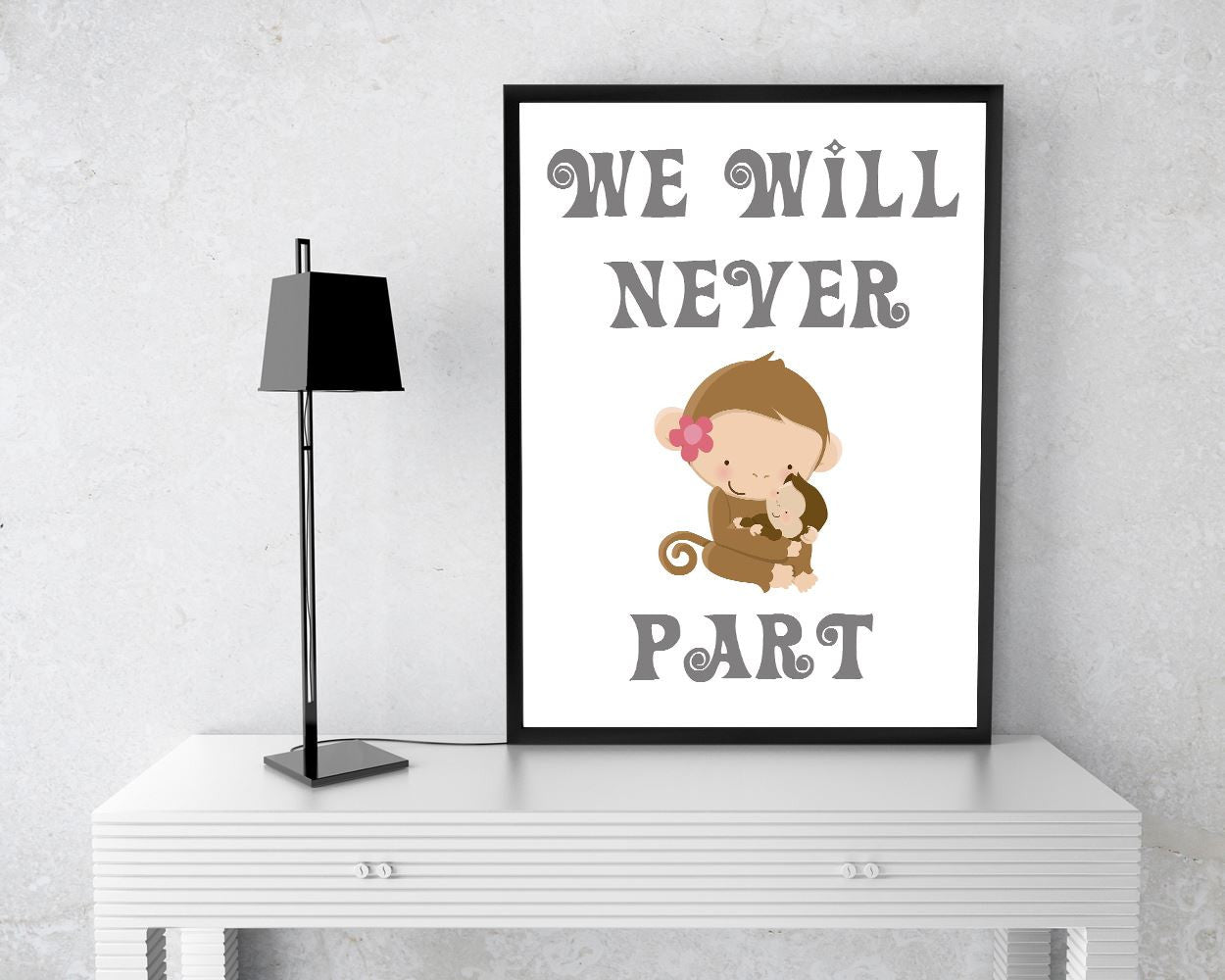 Wall Art Nursery Digital Print Nursery Poster Art Nursery Wall Art Print Nursery  Wall Decor Nursery mom baby nursery monkey - Digital Download