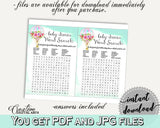 Word Search Baby Shower Word Search Hot Air Balloon Baby Shower Word Search Baby Shower Hot Air Balloon Word Search Green Pink prints CSXIS - Digital Product