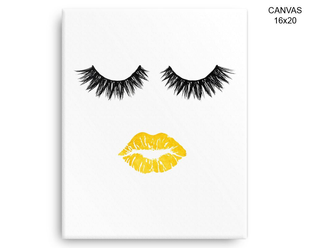 Lips Eyelashes Print, Beautiful Wall Art with Frame and Canvas options available Beauty Decor