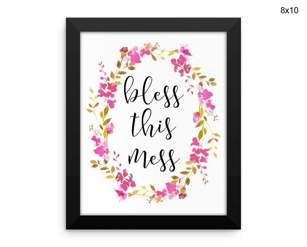 Bless This Mess Print, Beautiful Wall Art with Frame and Canvas options available Kitchen Decor