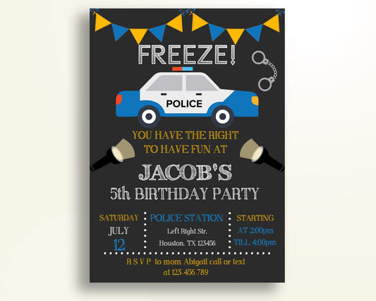 Police Birthday Invitation Police Birthday Party Invitation Police Birthday Party Police Invitation Boy cop invitation boy BCE6A - Digital Product