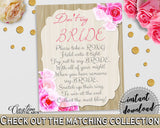 Roses On Wood Bridal Shower Don't Say Bride in Pink And Beige, ring game, flowers wood, customizable files, party theme, party ideas - B9MAI - Digital Product