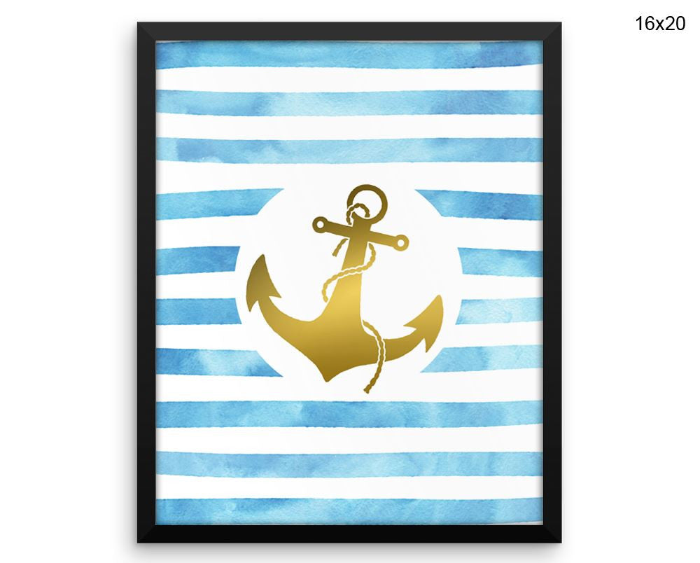 Gold Anchor Print, Beautiful Wall Art with Frame and Canvas options available Home Decor