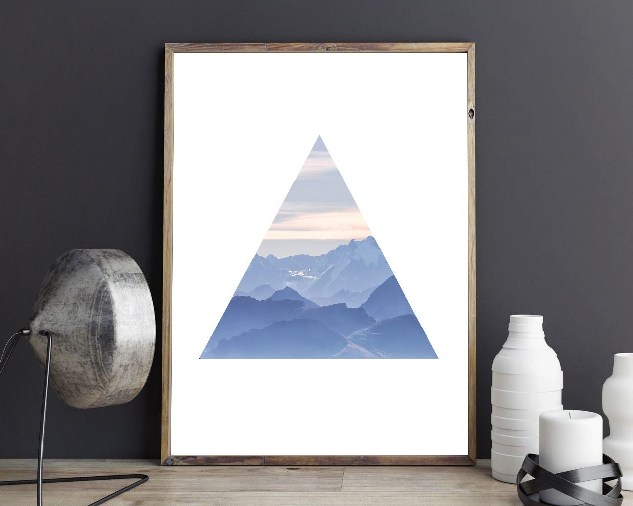 Wall Decor Mountain Printable Triangle Prints Mountain Sign Triangle Living Room Art Triangle Living Room Print Mountain Printable Art - Digital Download