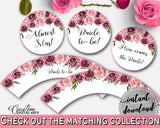 Cupcake Toppers And Wrappers Bridal Shower Cupcake Toppers And Wrappers Floral Bridal Shower Cupcake Toppers And Wrappers Bridal BQ24C - Digital Product
