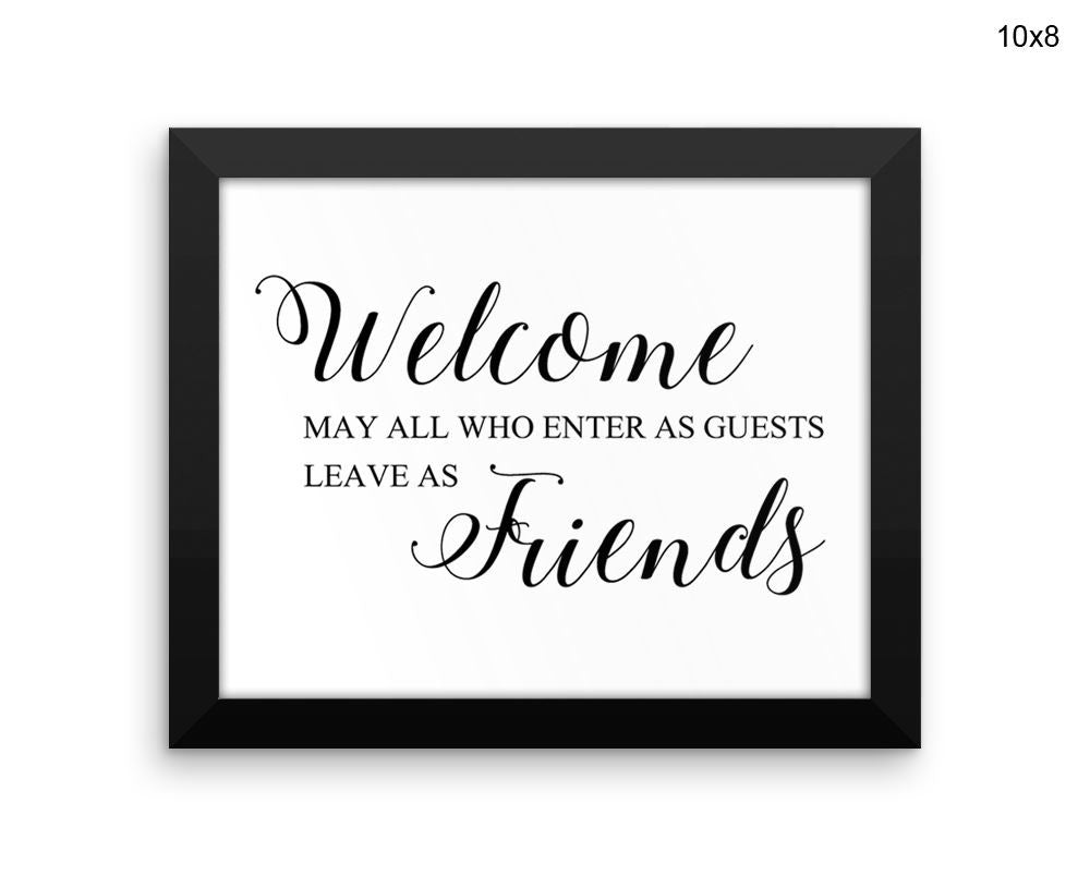 Welcome Print, Beautiful Wall Art with Frame and Canvas options available Home Decor