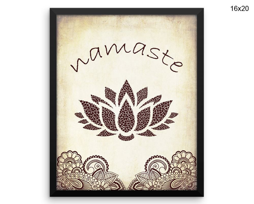 Namaste Print, Beautiful Wall Art with Frame and Canvas options available Spiritual Decor