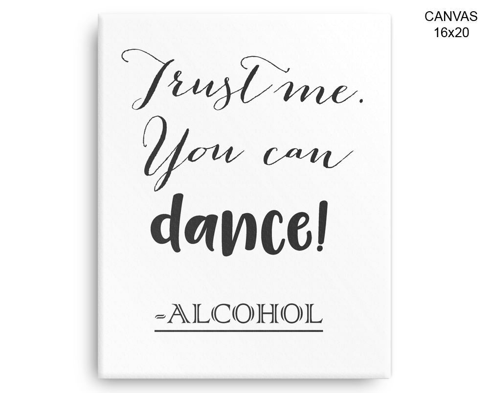 Alcohol Funny Print, Beautiful Wall Art with Frame and Canvas options available Bar Decor