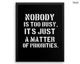 Priorities Print, Beautiful Wall Art with Frame and Canvas options available  Decor