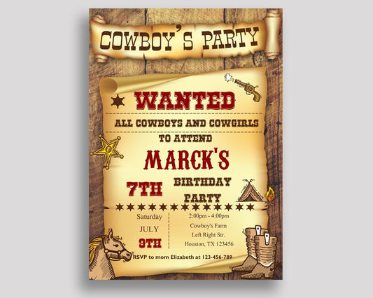 Cowboy Birthday Invitation Cowboy Birthday Party Invitation Cowboy Birthday Party Cowboy Invitation Boy country western editable pdf GU9YQ - Digital Product