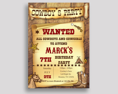 Cowboy Birthday Invitation Cowboy Birthday Party Invitation Cowboy Birthday Party Cowboy Invitation Boy country western editable pdf GU9YQ - Digital Product