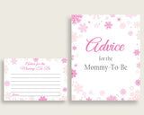Advice Cards Baby Shower Advice Cards Winter Baby Shower Advice Cards Baby Shower Girl Advice Cards Pink White printable files 74RVX - Digital Product